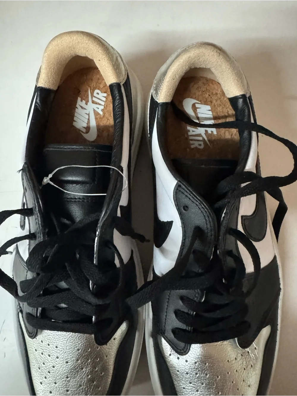 Jordan Low-Top Sneakers in Black, White & Silver